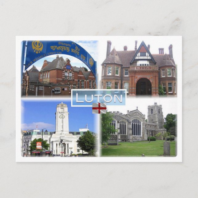 Cartão Postal GB Luton - Templo Sikh Guru Nanak Gurdwara - (Frente)