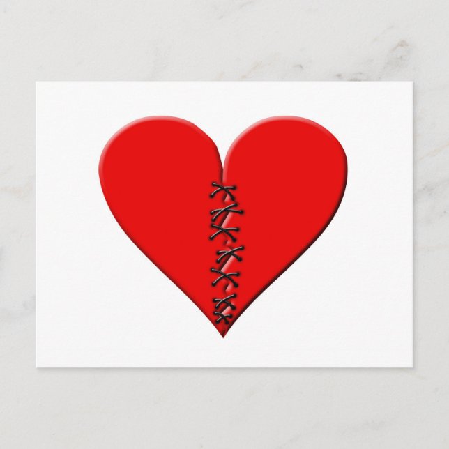 Cartão Postal Gebrochenos, geflicktes Herz (Frente)