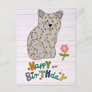 Cartão Postal Geburtstag mit Katze