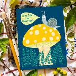 Cartão Postal Geburtstag Schnecke auf Magischen Pilz Niedlich<br><div class="desc">Anpassbare Karte,  herzlichen Glückwunsch zum Geburtstag,  Fügen Sie Ihren eigenen Text auf der Rückseite oder vor der Postkarte hinzu. Karo in meinem Shop für mehr passende Designs oder lass mir wissen,  ob Sie etwas Gefallen haben anpassbare.</div>