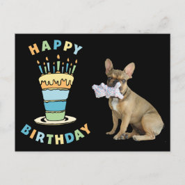 Cartão Postal Geburtstagskarte französische Bulldogge Postkarte