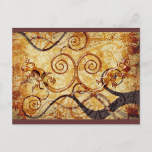 Cartão Postal Gecko Spiral Twins