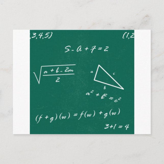 Cartão Postal geek de álgebra professor de matemática (Frente)