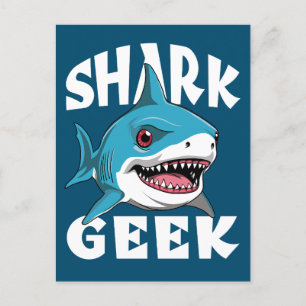 Cartão Postal Geek de tubarão - Design cúmulo para os pavimentõe