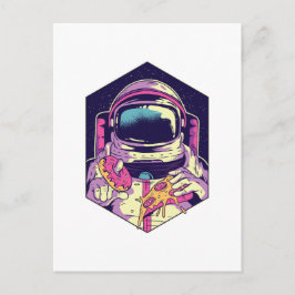 Cartão Postal Geek do Espaço Gráfico do Cartoon PIZZA