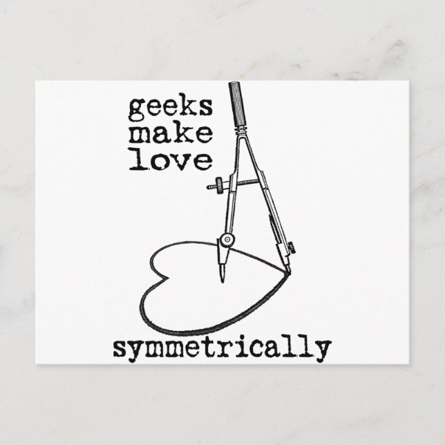 Cartão Postal Geeks fazem amor simetricamente (Frente)