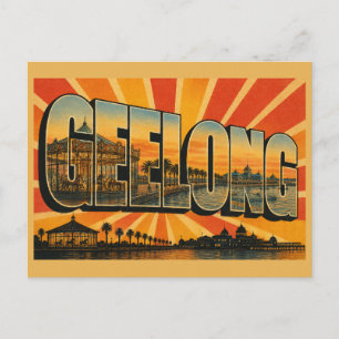 Cartão Postal Geelong Vitória Austrália Cidade à Beira-Mar Arte