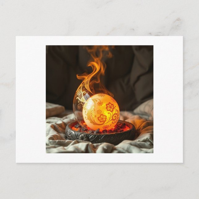 Cartão Postal Geheimnisvolle Dracheneier – Ursprung des Feuers (Frente)