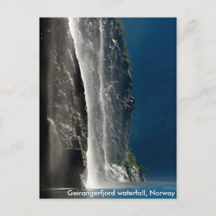 Cartão Postal Geirangerfjord, cascata, Noruega