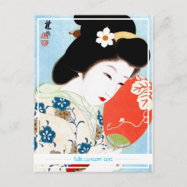 Cartão Postal geisha clássica guaense oriental legal senhora mai