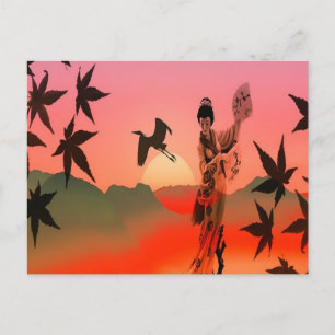 Cartão Postal Geisha Girl