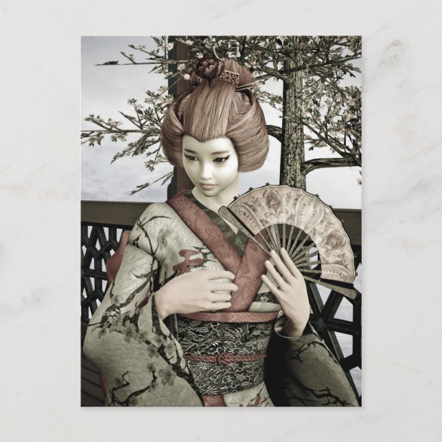 Cartão Postal Geisha Vintage (Frente)