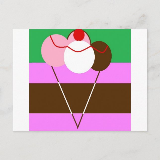 Cartão Postal gelado de choco-morango (Frente)