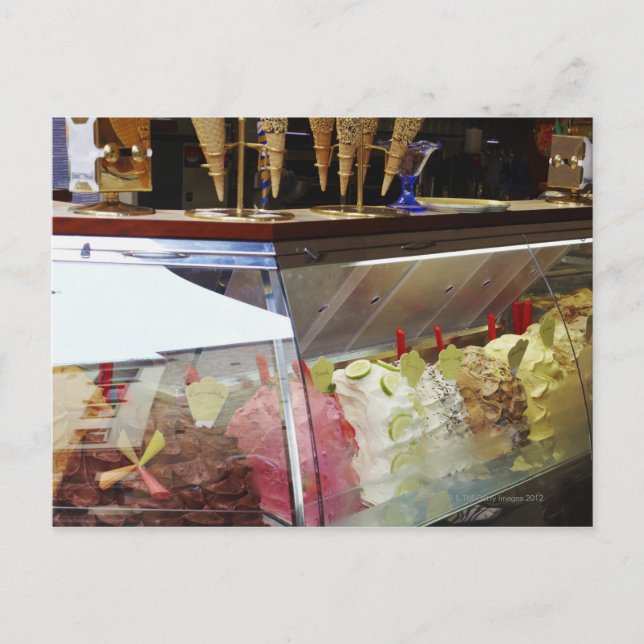 Cartão Postal Gelato italiano na caixa de exposição (Frente)