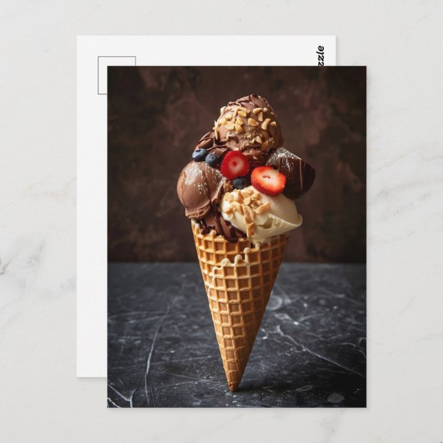 Cartão Postal Gelato italiano, Posto (Frente/Verso)