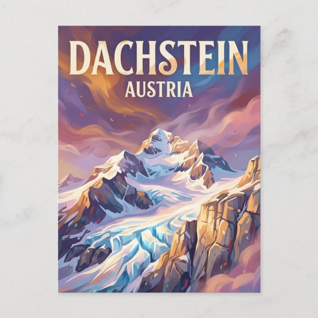 Cartão Postal Gelo do Dachstein Áustria (Frente)