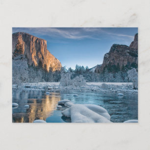 Cartão Postal Gelo e Neve Geada no Vale de Yosemite
