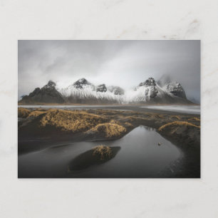 Cartão Postal Gelo e neve Vestrahorn Mountain, Islândia