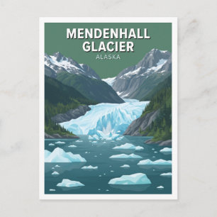 Cartão Postal Gelo Mendenhall Juneau Alasca