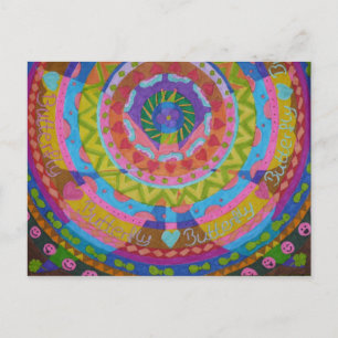 Cartão Postal gemalter Schmetterling mit Hintergrund