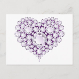 Cartão Postal Gemas Amethyst claras do coração