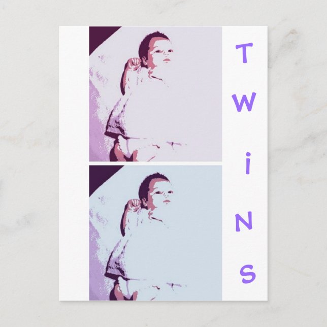 Cartão Postal Gêmeos bebês recém-nascidos (Frente)