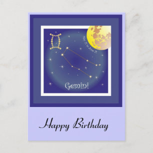 Cartão Postal Gemini de 21 de maio a 21 de junho Postkarte