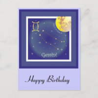 Gemini de 21 de maio a 21 de junho Postkarte