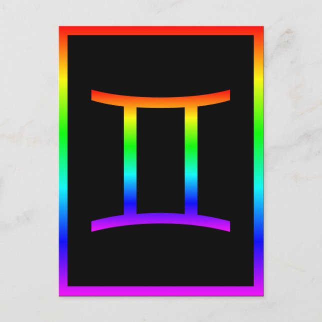 Cartão Postal Gemini Rainbow (Frente)