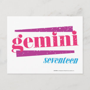 Cartão Postal Gemini Rosa