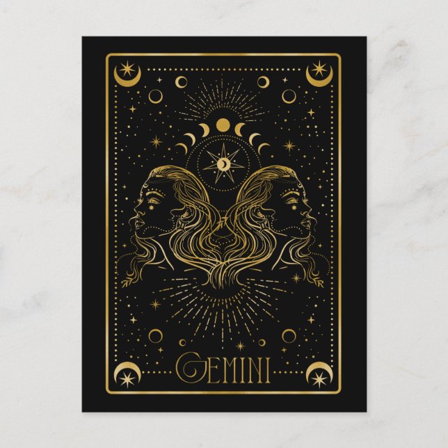 Cartão Postal Gemini zodiac (Frente)