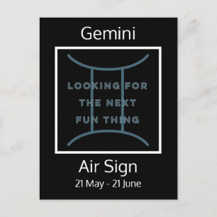 Cartão Postal Gemini Zodiac Sinal de Cotação Diária em Pos Azul