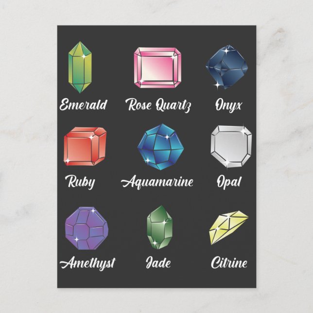 Cartão Postal Gemstone Lover Jewelry Geologista Crystal Hunter (Frente)