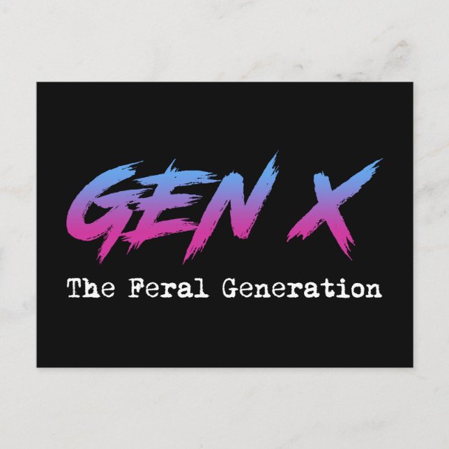 Cartão Postal Gen X - A Geração Feral (Frente)