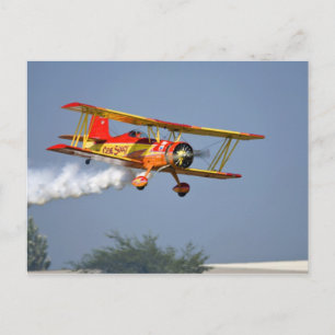Cartão Postal Gene Soucy realizando acrobacias em Grumman