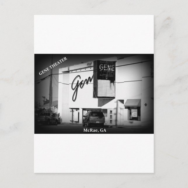 Cartão Postal GENE THEATER - McRae, Geórgia (Frente)