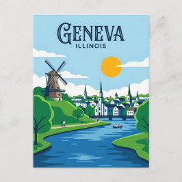 Cartão Postal Genebra Illinois