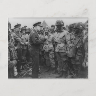 Cartão Postal General Dwight D. Eisenhower com Paratroopers