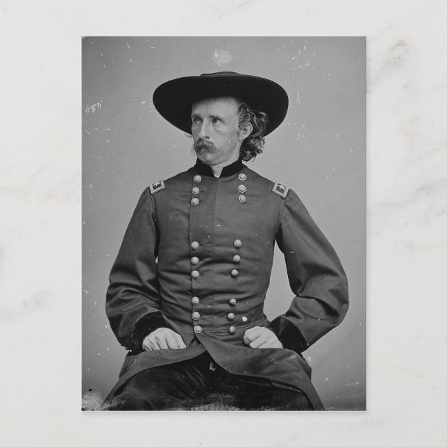 Cartão Postal General George Armstrong Custer por Mathew Brady (Frente)