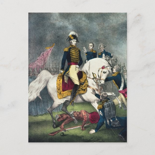 Cartão Postal General William H. Harrison na Batalha (Frente)