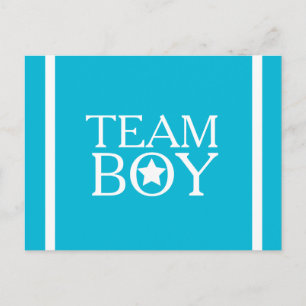 Cartão Postal Gênero Revelação Aqua Blue Team Boy A01A