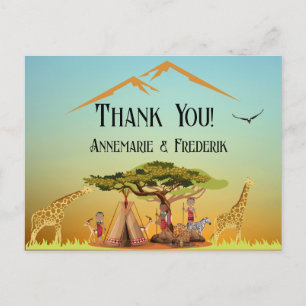Cartão Postal Gênero Revelação de Animais Africanos