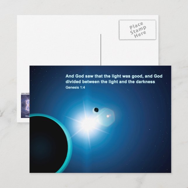 Cartão Postal Gênesis - Luz das Trevas (Frente/Verso)