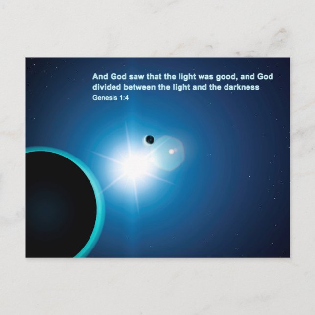 Cartão Postal Gênesis - Luz E Escuridão (Frente)