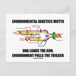 Cartão Postal Genética Ambiental DNA Motto Carrega Ambiente