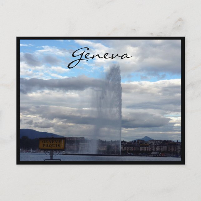 Cartão Postal geneva jet d'eau (Frente)
