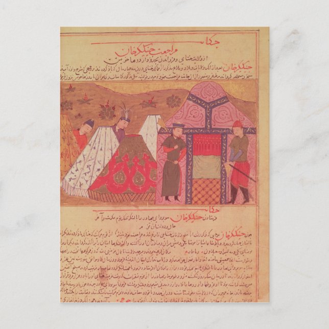 Cartão Postal Genghis Khan fora da sua tenda (Frente)