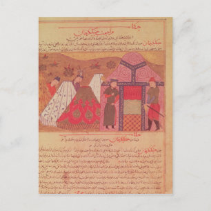 Cartão Postal Genghis Khan fora da sua tenda