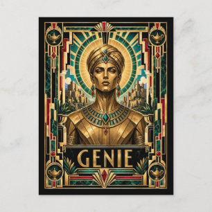 Cartão Postal Gênio, Art Deco Mitológico