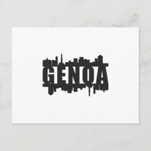 Cartão Postal Génova Itália Cidade Skyline Cityscape Funny Ide